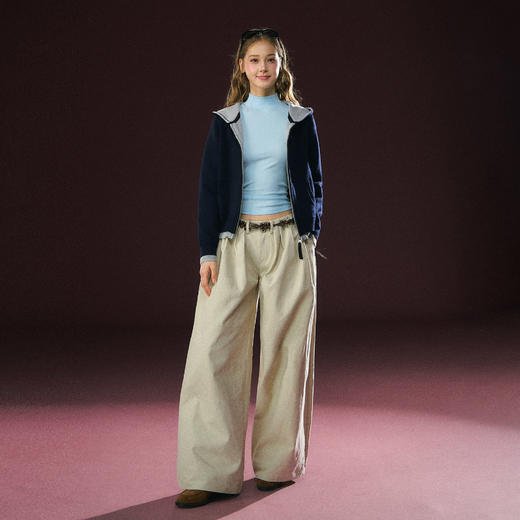 Ariseism 美式复古设计感连帽拉链开衫毛衣女秋冬新款上衣 商品图3