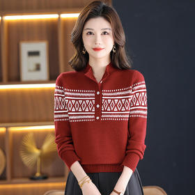 QQ790针织衫提花纽扣毛衣女秋冬季2025年新款慵懒风内搭厚上衣打底衫