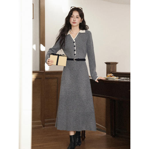 鹿向南【1227/20:00新品】灰色连衣裙 商品图2