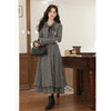 鹿向南【1227/20:00新品】黑灰色连衣裙 商品缩略图1
