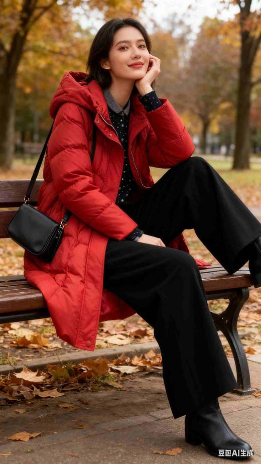 548088时来运转红色鹅绒服 商品图11