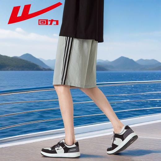 回力短裤男士夏季新款潮牌宽松休闲条纹沙滩裤美式透气运动五分裤 商品图0