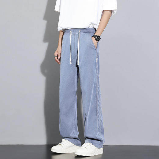 回力夏季天丝牛仔裤薄款男生休闲长裤莱赛尔宽松阔腿直筒裤裤子夏 商品图0