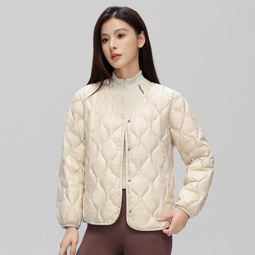 LUCKY DEER/幸运鹿秋冬女款时尚羽绒服V领开衫保暖羽绒外套 商品图2