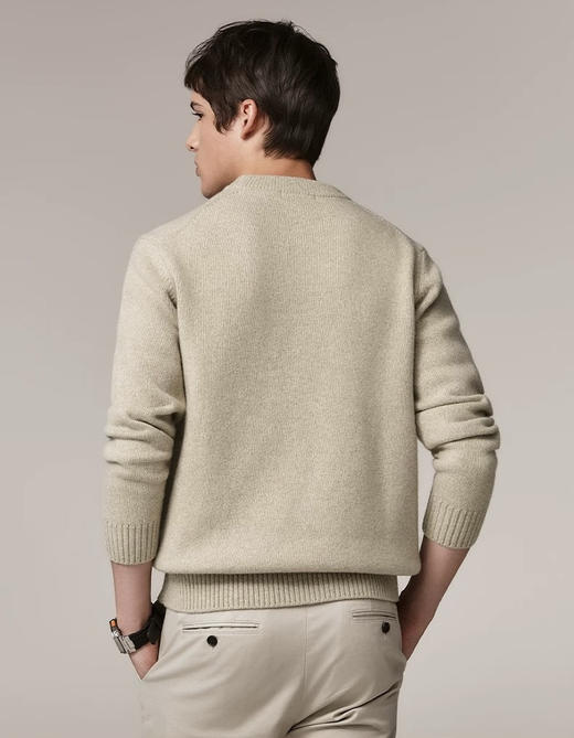 100%重磅绵羊毛H男士保暖精品毛衫 商品图8