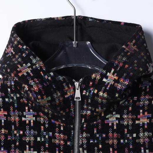 WT353SDSA男士秋冬新款痞帅男装简约撞色拼图碎片拉链立领连帽卫衣百搭 商品图2