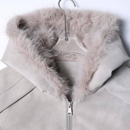 B5018SDSA男士秋冬新款痞帅男装韩版PU皮毛领拉链连帽夹克外套潮流宽松 商品图2