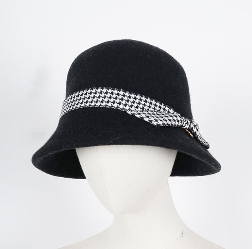 冬季保暖圆顶千鸟格装饰礼帽1022 商品图3