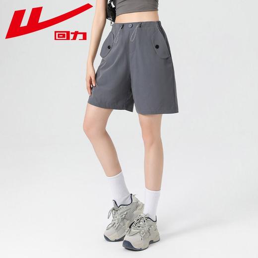 回力冰丝工装短裤女2025夏季新款美式高街复古宽松薄款运动阔腿裤 商品图1