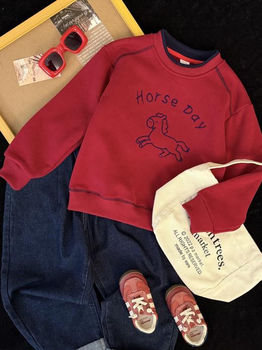 2025男童女童秋冬新年拜年卫衣！保暖刚需款！内里一体加绒休闲裤，软乎乎超亲肤加绒裤！ 商品图4