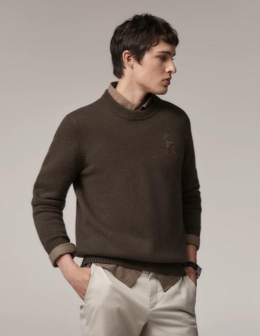 100%重磅绵羊毛H男士保暖精品毛衫 商品图12