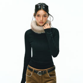 Ariseism 美式复古设计感毛领围脖可脱卸毛衣针织衫女秋冬新款