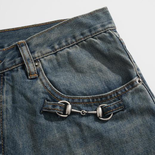 男款锁扣水洗棉质牛仔裤长裤la012 商品图2