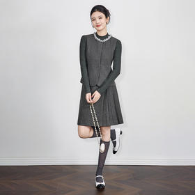 「高货wl」全新升级【铂金会员441/天猫599/差价158】(99218)洛诗琳2025秋冬法式小香风羊毛呢马甲A字半身裙两件套女