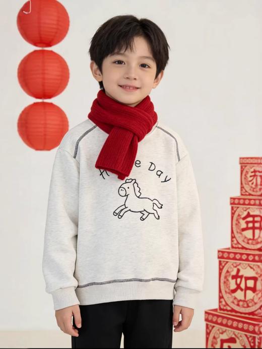 2025男童女童秋冬新年拜年卫衣！保暖刚需款！内里一体加绒休闲裤，软乎乎超亲肤加绒裤！ 商品图5