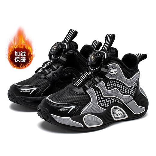 哈比熊加绒运动鞋男童冬季二棉休闲鞋轻便纽扣鞋抗寒棉鞋 商品图4