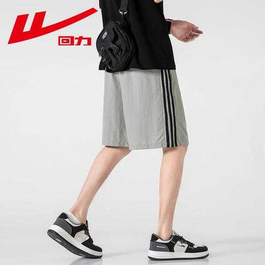 回力短裤男士夏季新款潮牌宽松休闲条纹沙滩裤美式透气运动五分裤 商品图4