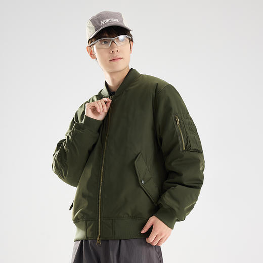 LUCKY DEER/幸运鹿情侣款防泼水保暖科技棉飞行夹克 商品图3