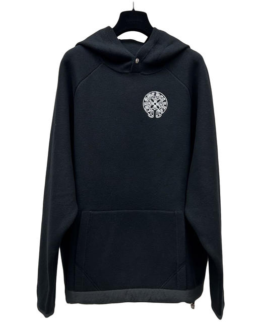 男款logo刺绣连帽针织毛衣 衣脚可收紧he009 商品图0