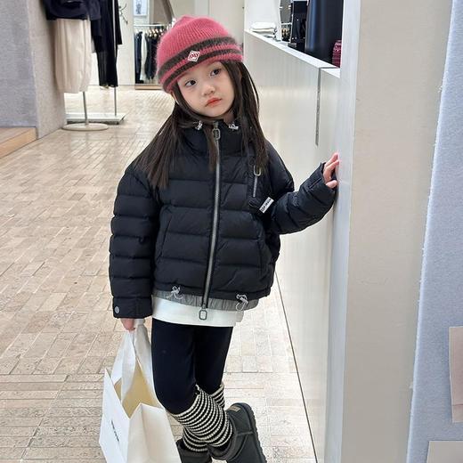 【新国标90%白鸭绒可溯源】女童休闲韩范假2件短款工装立领羽绒服外套 商品图2
