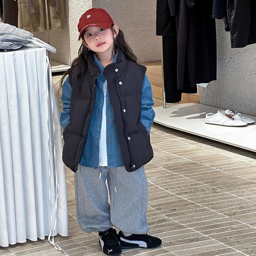 【新国标白鸭绒可溯源】儿童冬季休闲百搭保暖羽绒马甲宽松立领坎肩 商品图1