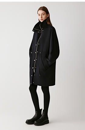 1220-6 小禾 女士可脱卸内胆 绵羊毛 派克大衣 167/140穿8码宽松效果