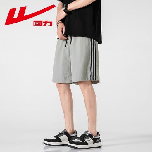 回力短裤男士夏季新款潮牌宽松休闲条纹沙滩裤美式透气运动五分裤 商品图3