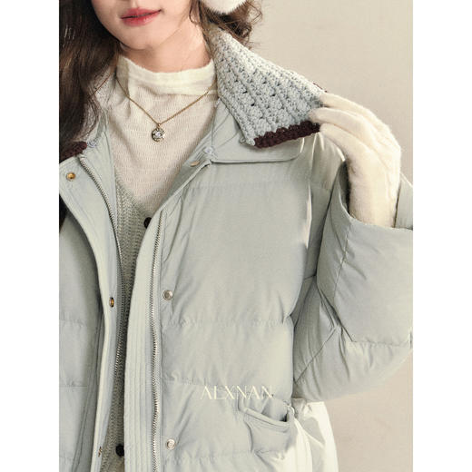 鹿向南「海德庄园」90白鸭绒蓝色羽绒服女冬新款轻薄保暖短款外套 商品图4