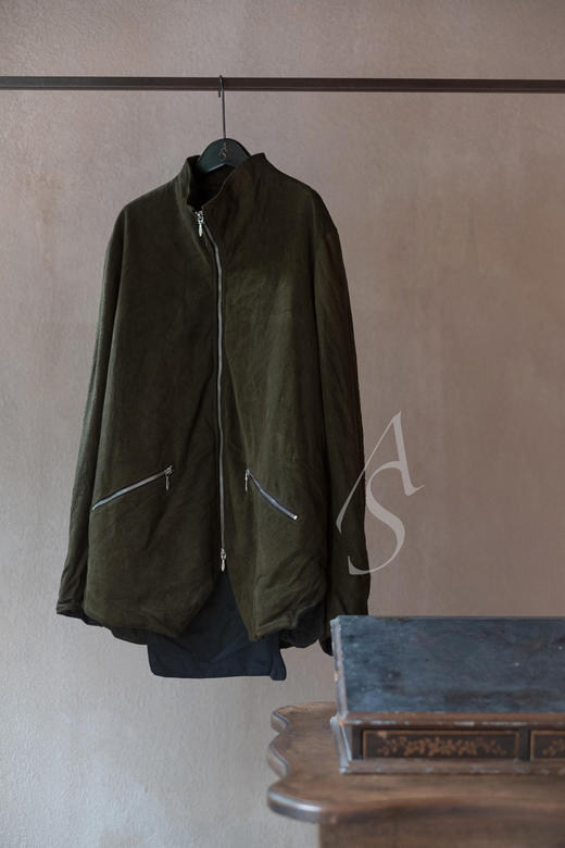 Paul Harnden 25AW 男士黑色/橄榄绿羊皮JERKIN 商品图13