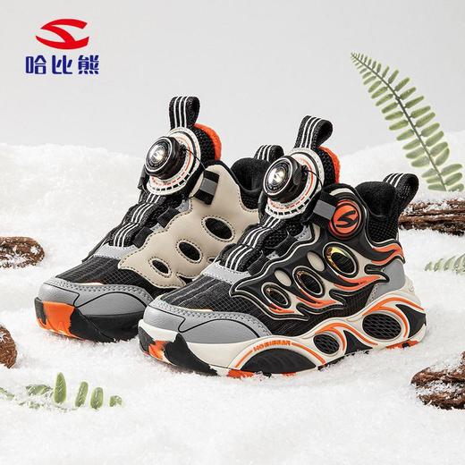 哈比熊加绒男童冬季二棉保暖篮球鞋户外运动鞋日常纽扣鞋 商品图3