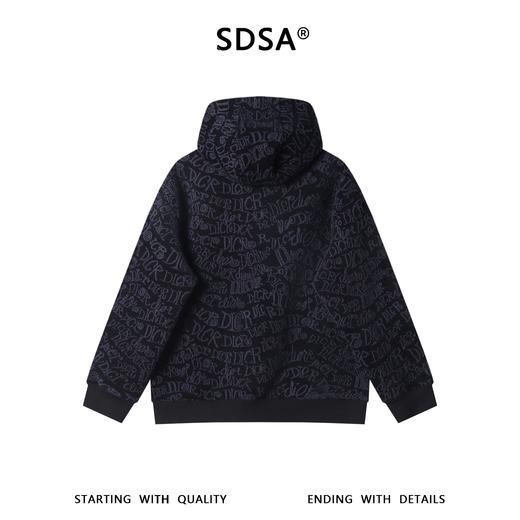 WY1532SDSA男士秋冬新款痞帅男装美式提花字母半拉链立领连帽卫衣百搭 商品图5