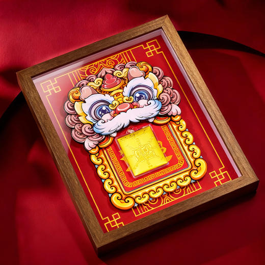 【金六福吉祥】·明星力荐“金狮聚宝”999足金黄金摆件 镇宅招财纳福 暴富醒狮财气盈门家居摆设 商品图11