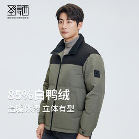 【新国标&商场同款】圣得西2025冬季新款保暖羽绒服撞色面包服男