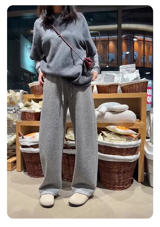 秋冬女款阔腿裤 | 柔软垂坠、暖糯亲肤、遮胯显瘦、秋冬穿搭既时髦又舒适【HZ】 商品图7