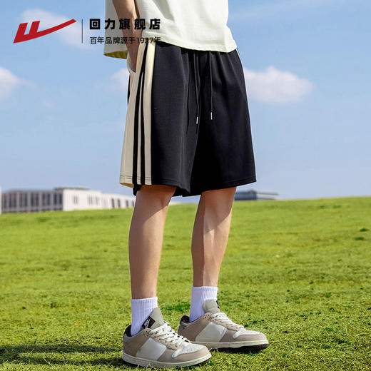 回力运动短裤男夏外穿2025年新款黑色跑步短裤休闲篮球美式五分裤 商品图3