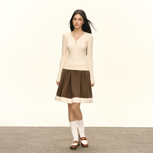 Ariseism 美式复古设计感针织衫女秋冬新款内搭打底上衣 商品图3