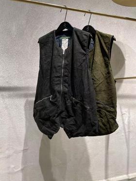 Paul Harnden 25AW 男士黑色/橄榄绿羊皮马甲