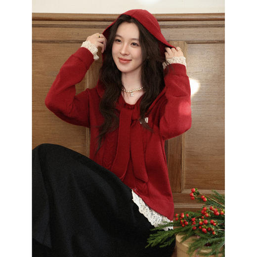 鹿向南【1224/20:00新品前1小时7折限量100件】暗红色毛衣 商品图4