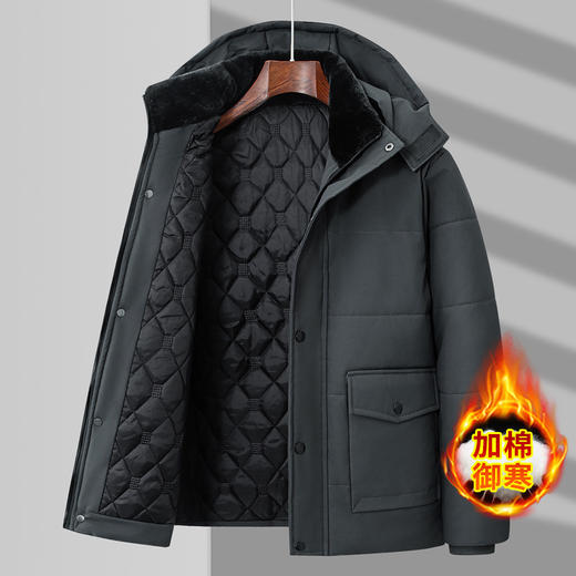 【秋冬季大码爸爸加绒棉袄】中老年棉衣男休闲爷爷装保暖外套 商品图2