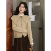 鹿向南「松风煮茶」小香风高级感斗篷燕麦色毛衣女冬小众针织上衣 商品缩略图4