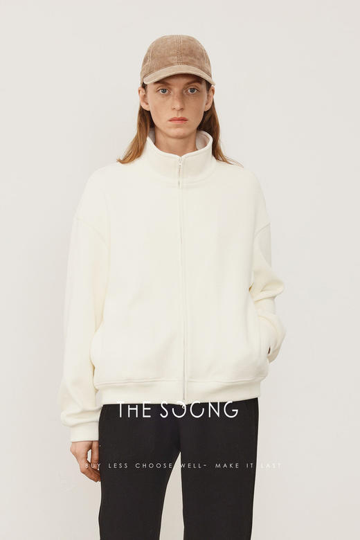 THESOONG/极简时刻 秋冬新款经典柔糯元宝针一体绒布立领外套8036 商品图5