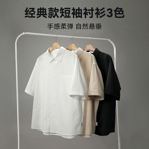 回力衬衫男生薄款纯棉夏季休闲短袖衬衣新款翻领纯色潮牌上衣 商品图8