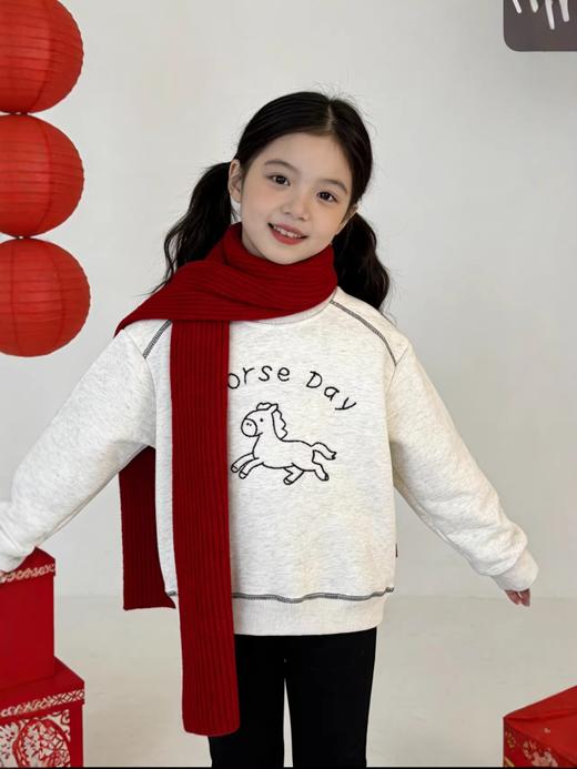 2025男童女童秋冬新年拜年卫衣！保暖刚需款！内里一体加绒休闲裤，软乎乎超亲肤加绒裤！ 商品图2