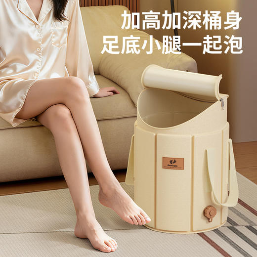 新款便携式可折叠保温足浴桶加高过小腿护膝家用泡脚桶养生洗脚盆 商品图0