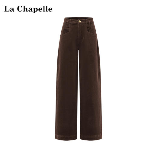 天猫同步【Row极简风】拉夏贝尔/La Chapelle复古灯芯绒裤子女美拉德直筒阔腿裤~梨形身材遮胯显瘦 商品图1
