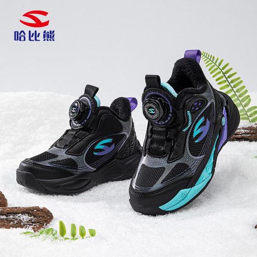 哈比熊加绒冬季二棉保暖运动鞋男童户外中大童纽扣鞋棉鞋 商品图1