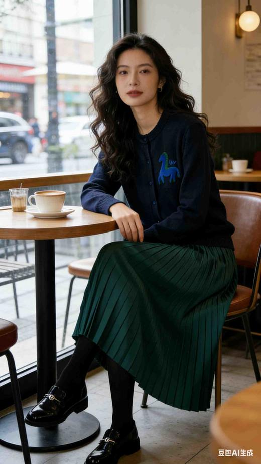 382231 均码丝绒细折裙，挂拍图在最后 商品图7