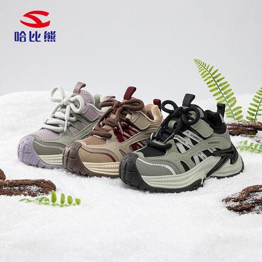 哈比熊加绒男童冬季二棉运动鞋休闲鞋男女童校园轻便棉鞋 商品图0