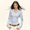 Ariseism 美式复古设计感假两件v领针织衫女秋冬新款修身上衣 商品缩略图0