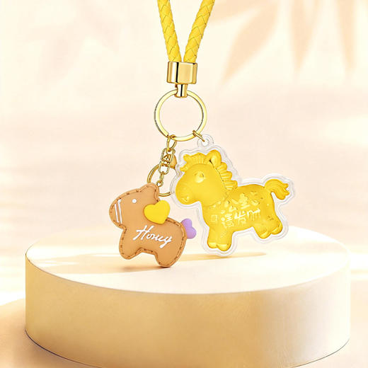 【金六福吉祥】八福彩色小马足金999黄金挂件（8色可选） 商品图7